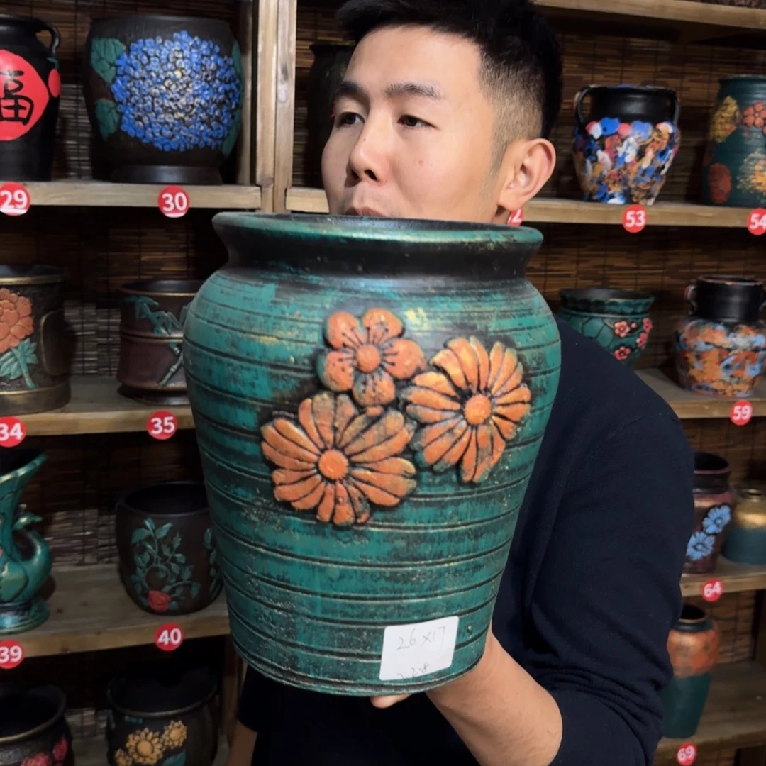 带孔高端浮雕花盆炸炸炸