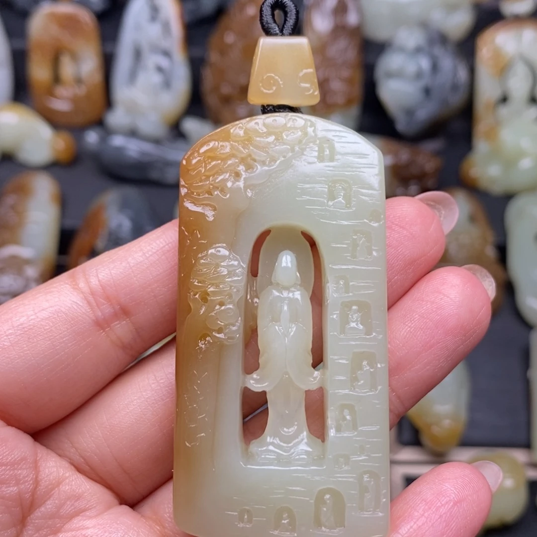 和田玉未镶嵌挂件༒****火