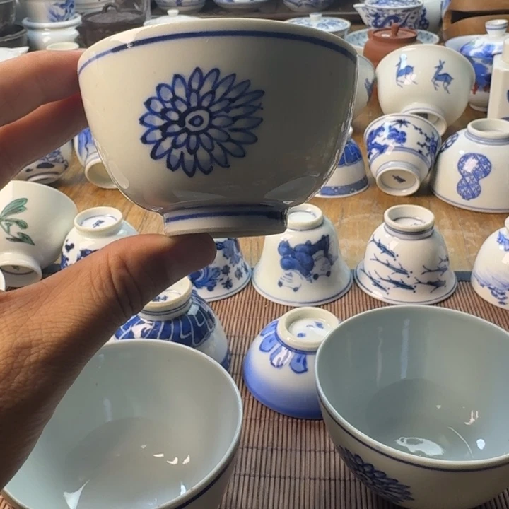 蓝***子青花瓷器杯子茶具