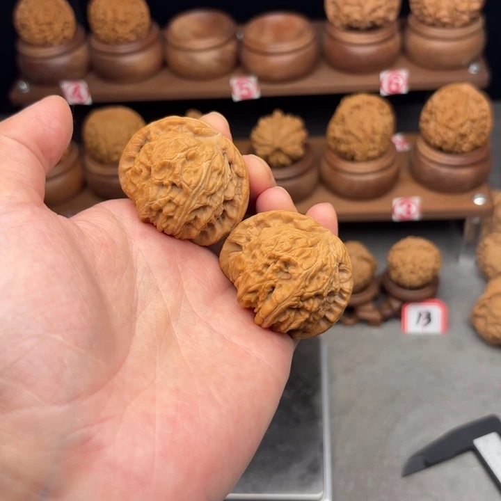 文玩核桃吊坠白狮子打底