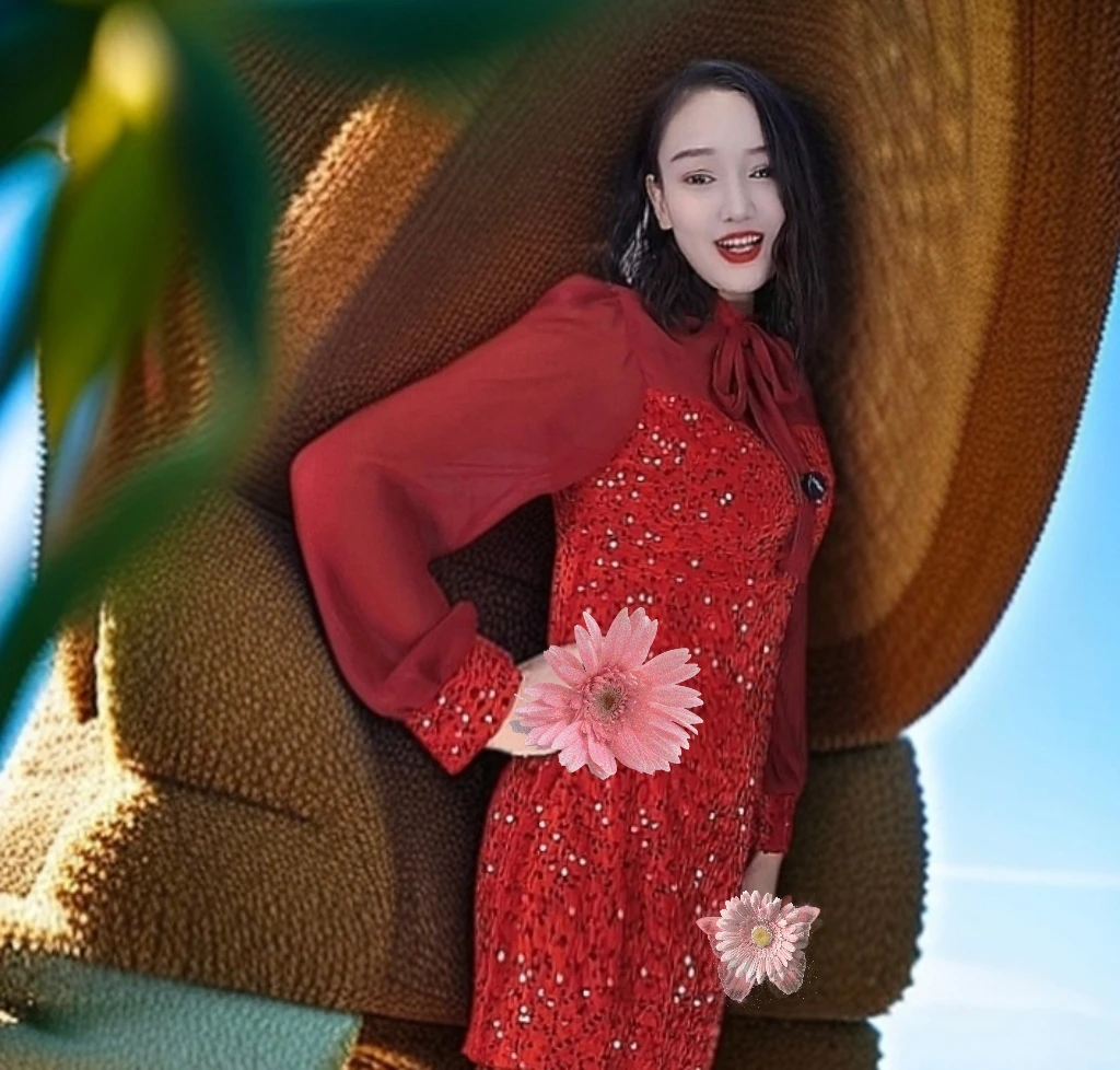 帕乐时髦亮片气质闪闪连衣裙