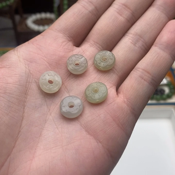 手链未镶嵌和田玉和田玉雕刻小平安扣 多样性发一