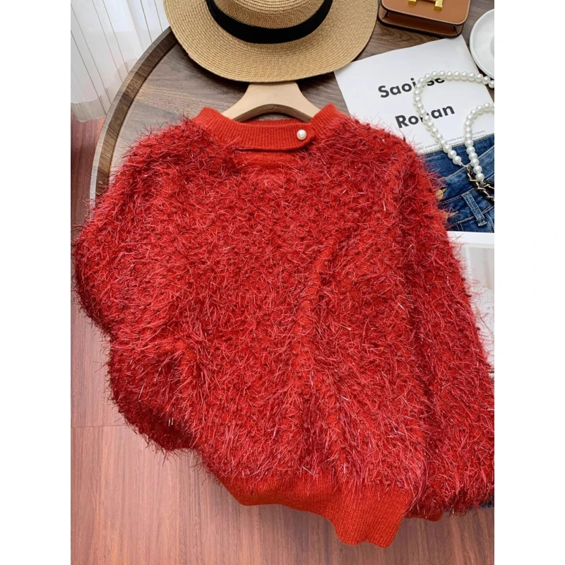 高级感秋冬季新款加厚软糯宽松轻奢百搭长袖打底韩版毛衣女上衣