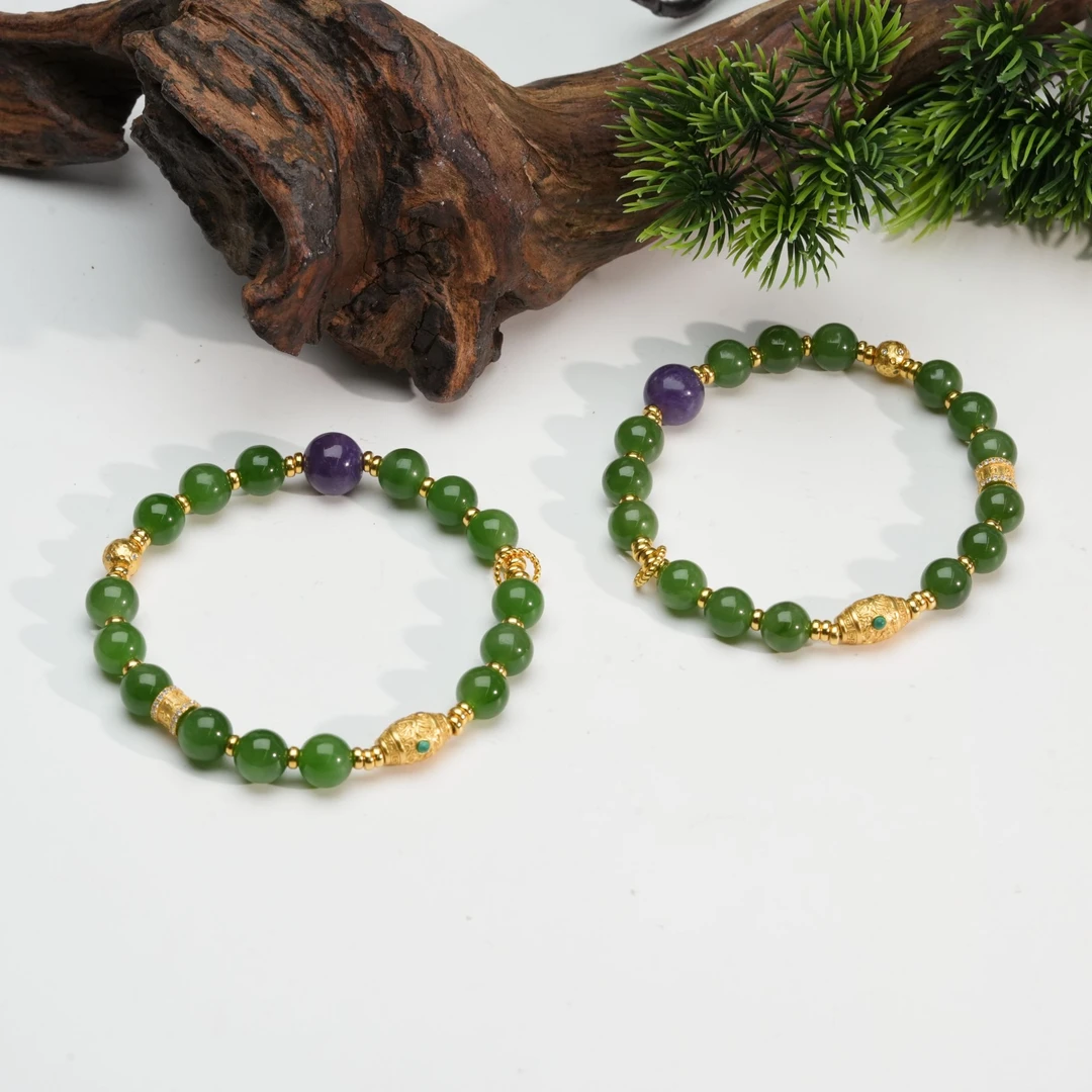 【小北珠宝】和田玉DIY手串约7.5mm+【多样性发一件】25-AH10X1063