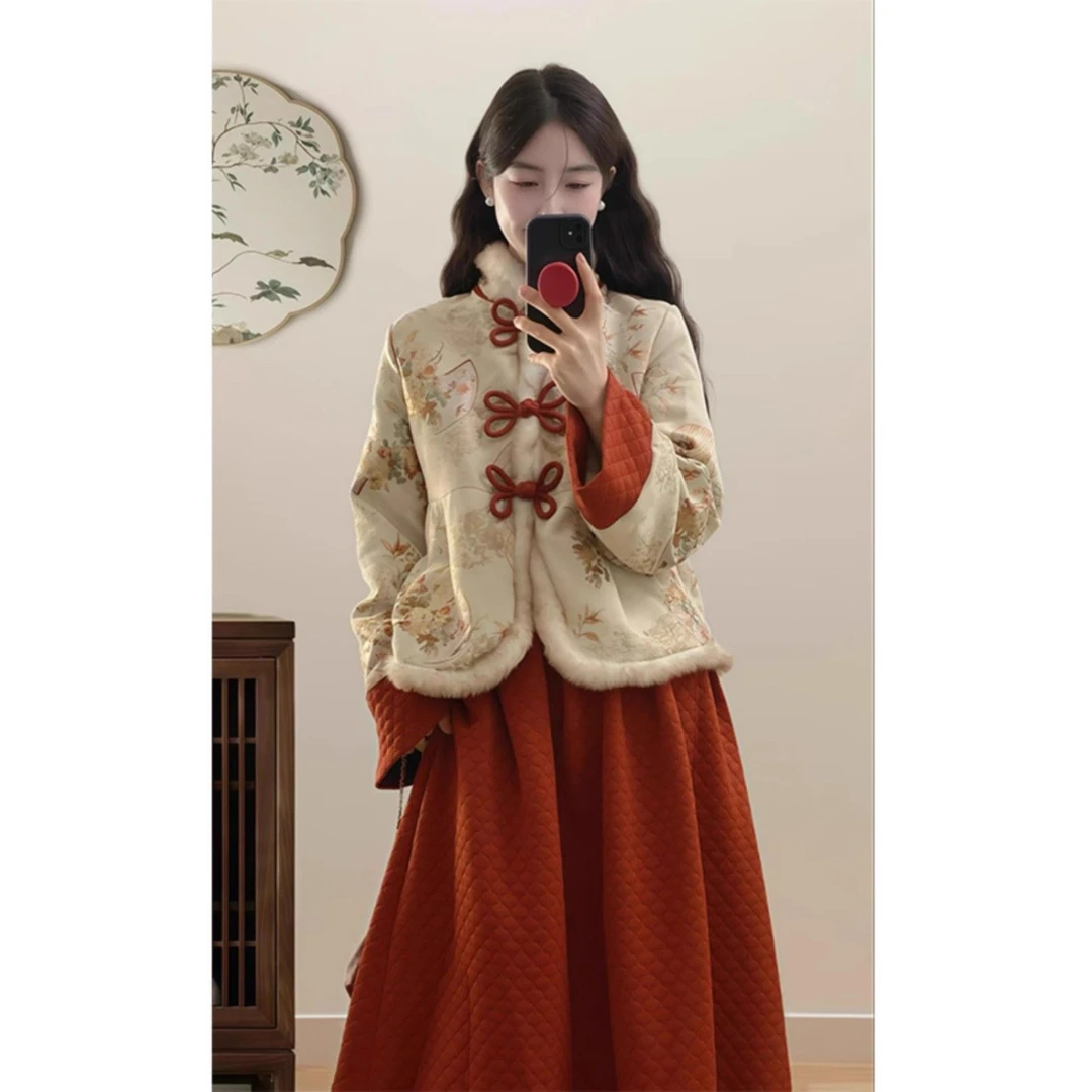 新中式国风拜年服时尚套装2024秋冬新款冬季穿搭一整套高级感女装