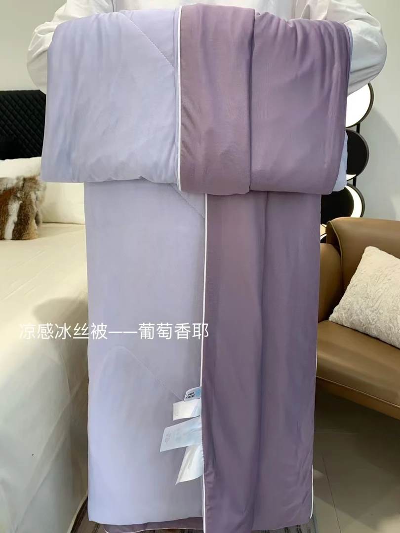 凉感春夏可水洗不起球化纤被恒温春秋被针织加厚绒被