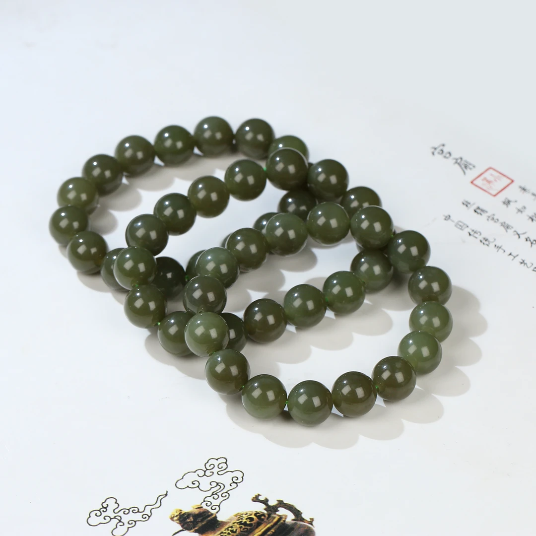 【麦子家族秋季特惠】天然和田玉手串11-12圆珠多样性发1 SC391