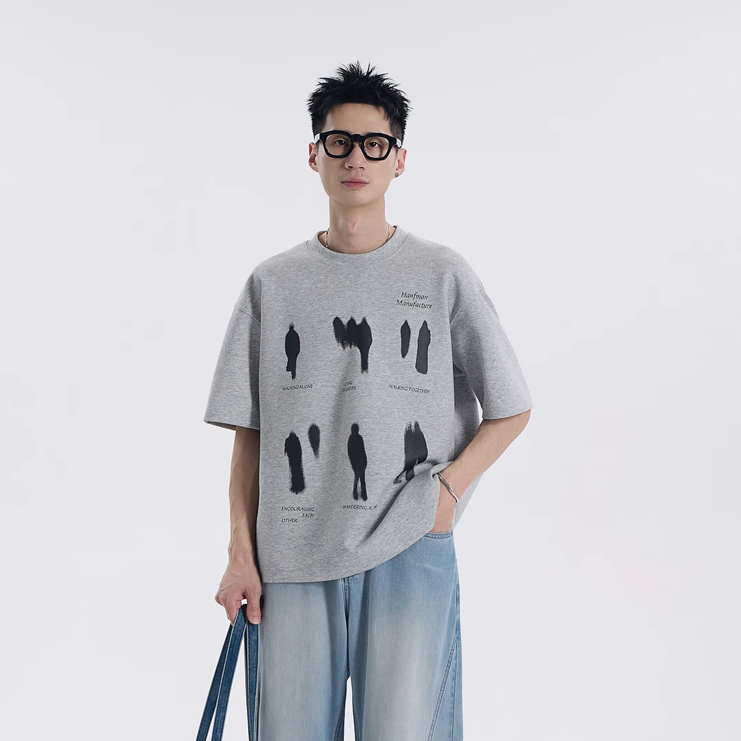 GCCDUPE77夏季美式印花短袖高级感男装时尚百搭简约圆领T恤2628L