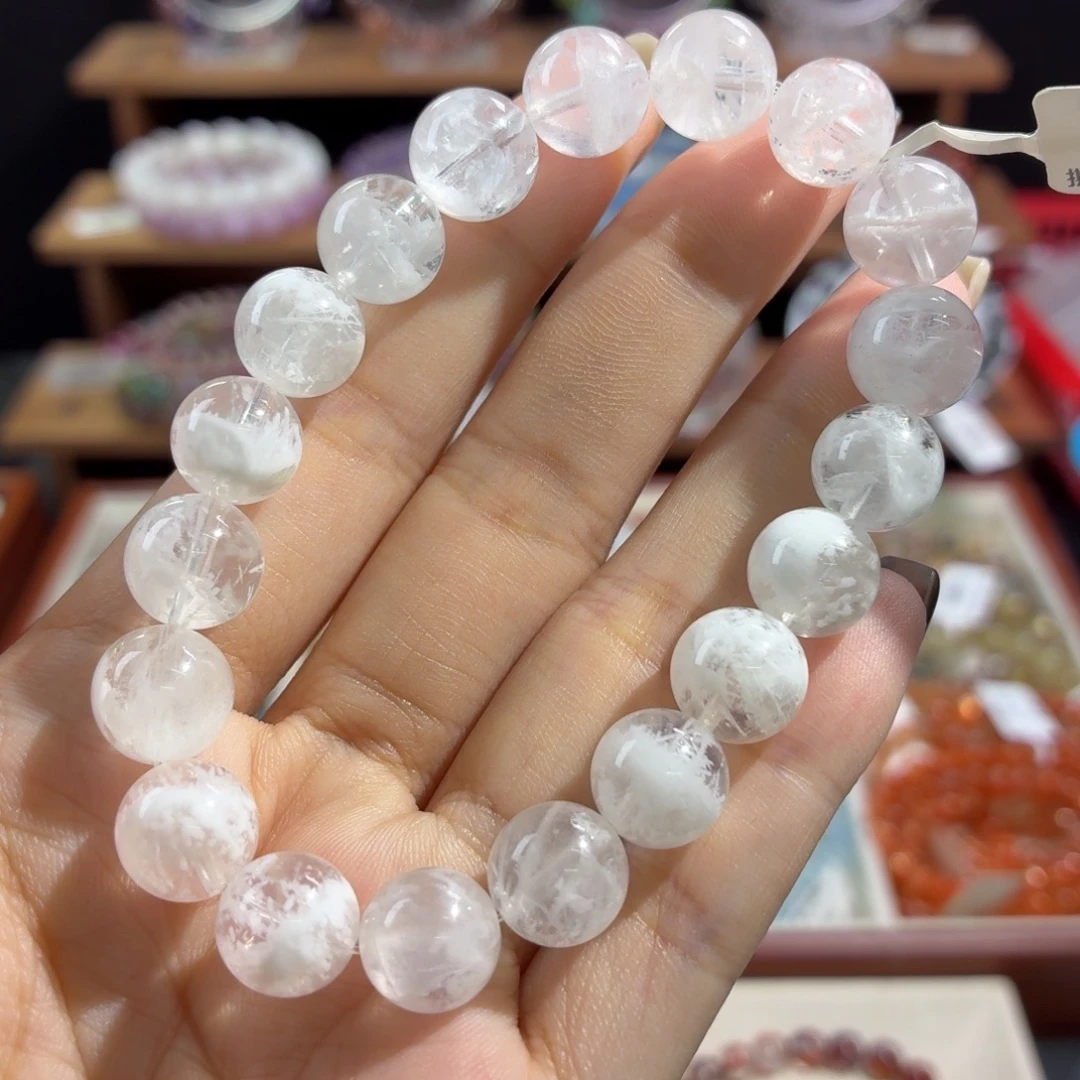 未镶嵌水晶手串意境立体白雪花幽灵10+