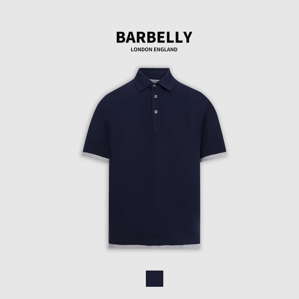 娜先生 意大利BC6800同款 桑蚕丝绵冰滑感假两件衬衫领老钱马球衫