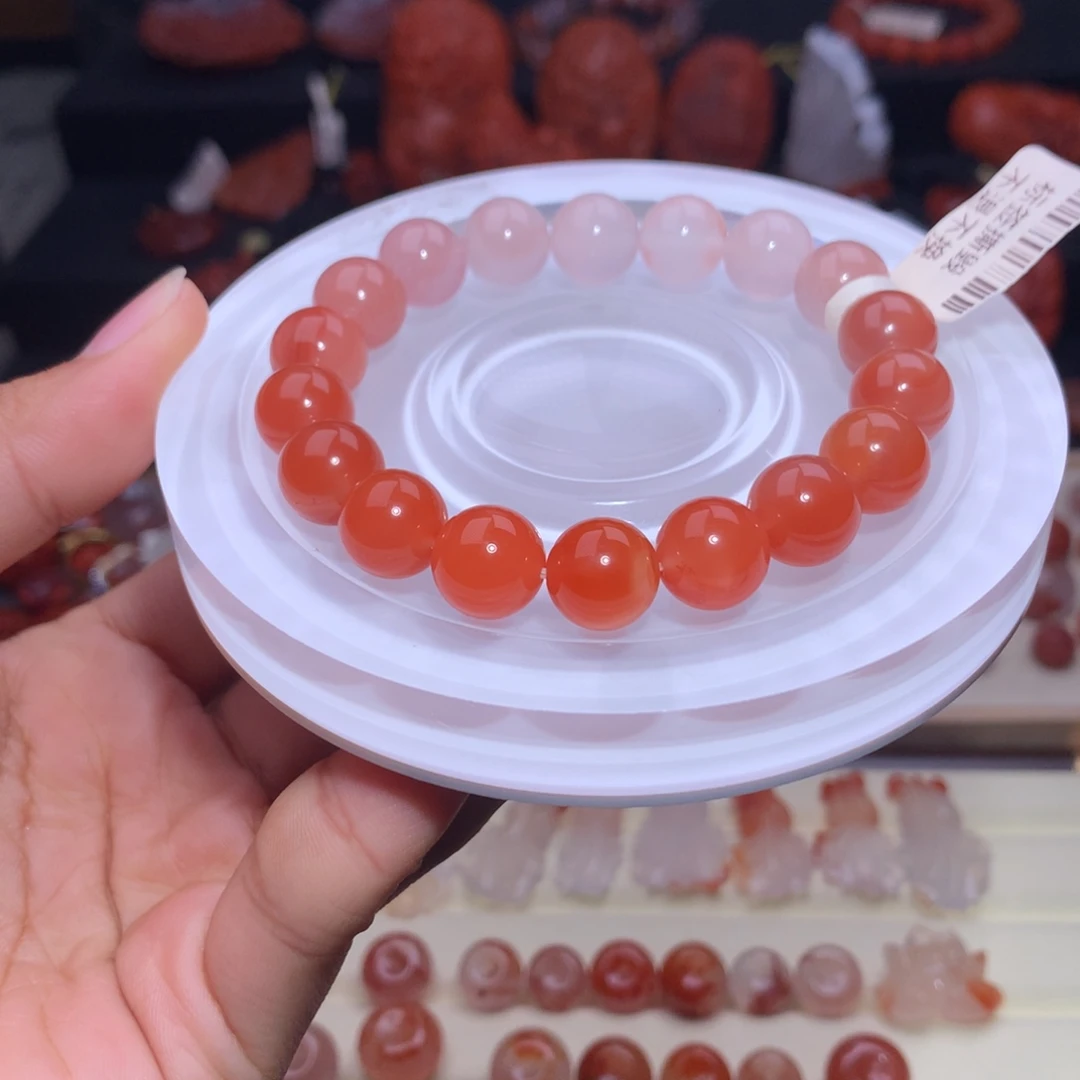 南红玛瑙未镶嵌珠宝半成品渐变手串