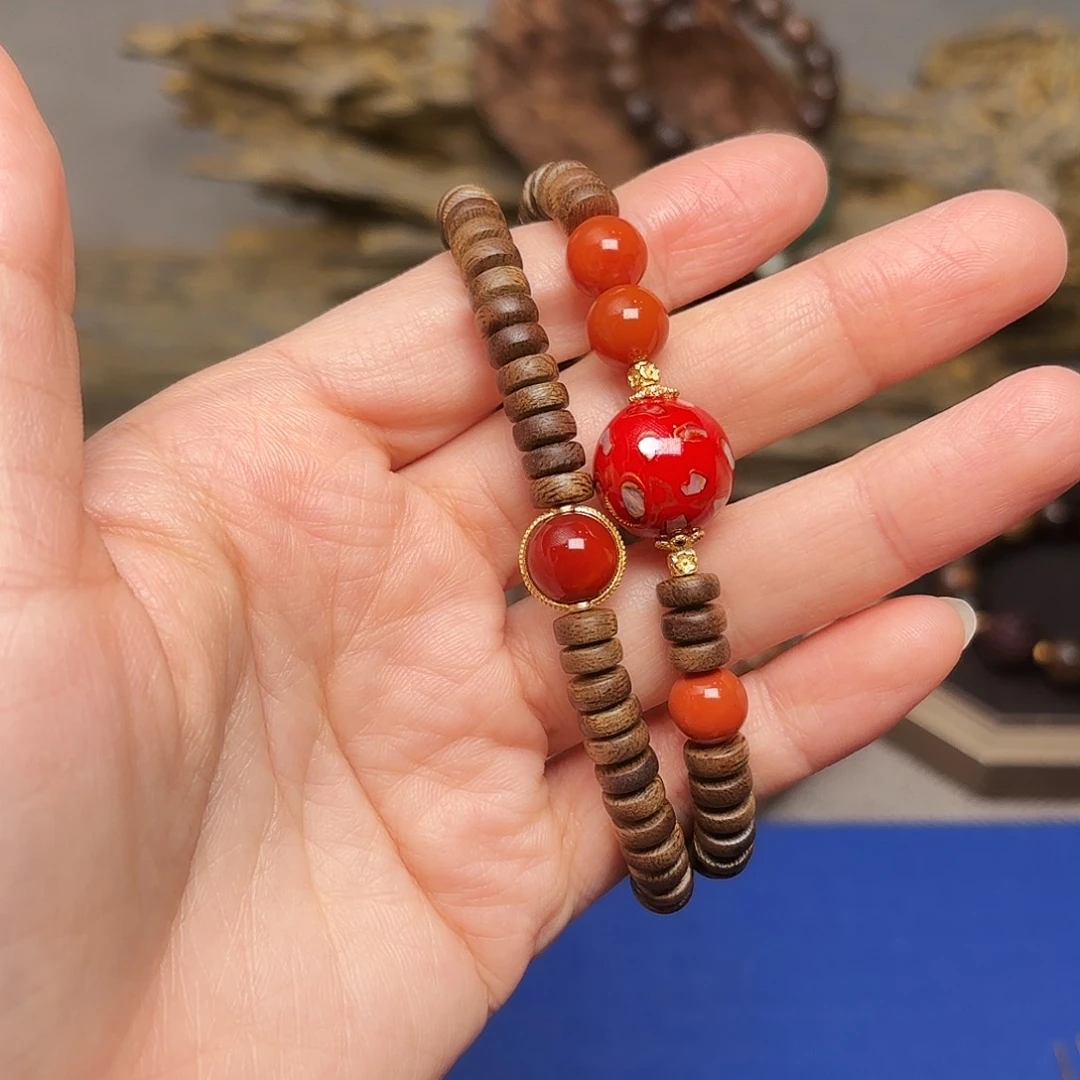 沉香手串越南芽庄白棋楠瘤疤药片珠随型随机