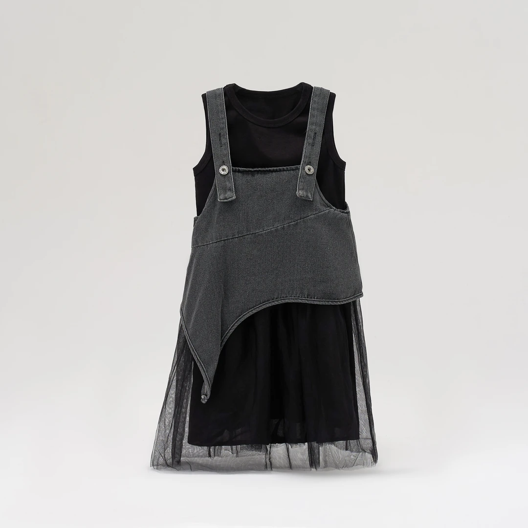 1759女童夏季新款洋气百搭牛仔吊带纱裙连衣裙YH240373