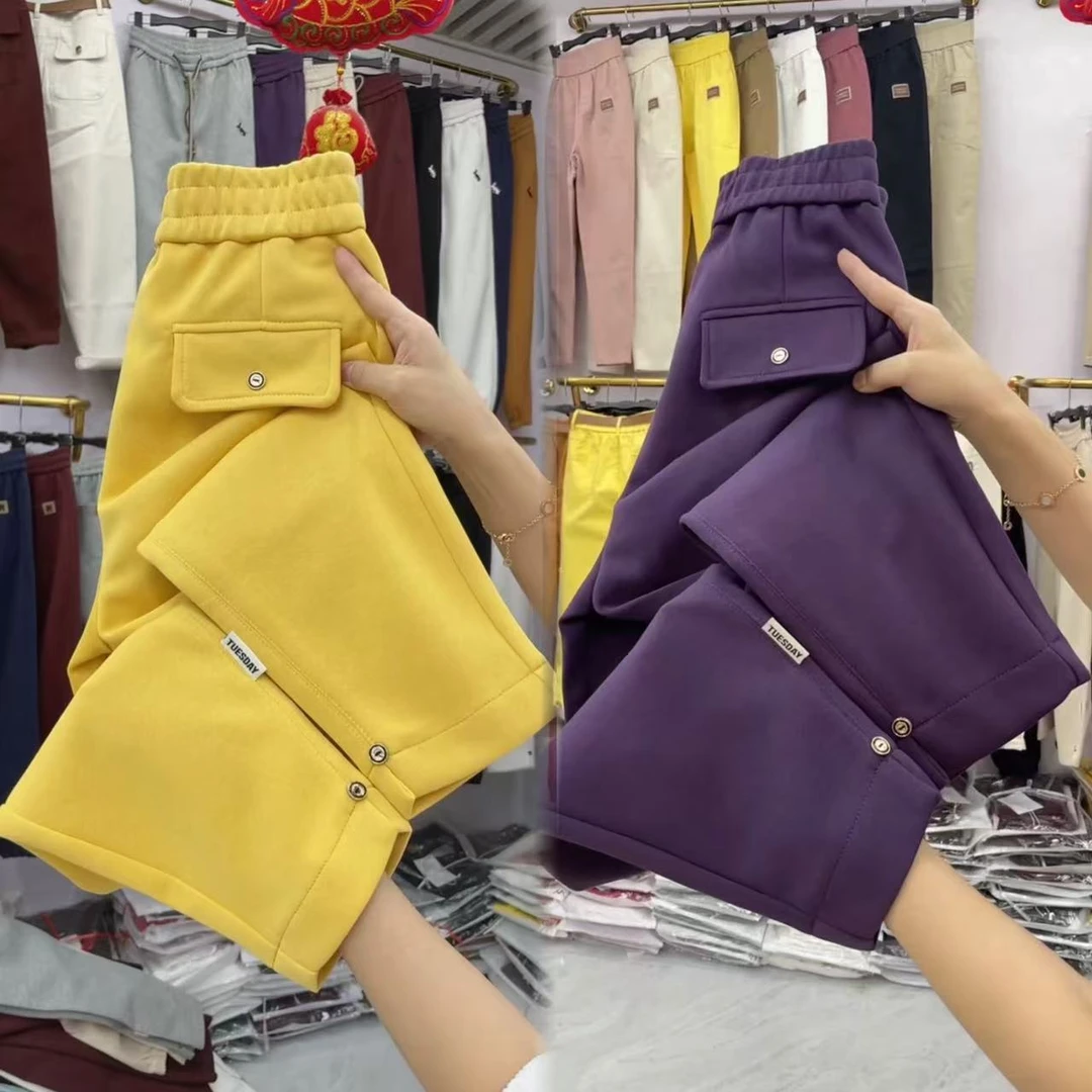 2025秋季新款时尚百搭小个子显瘦萝卜裤女洋气潮流高腰九分哈伦裤