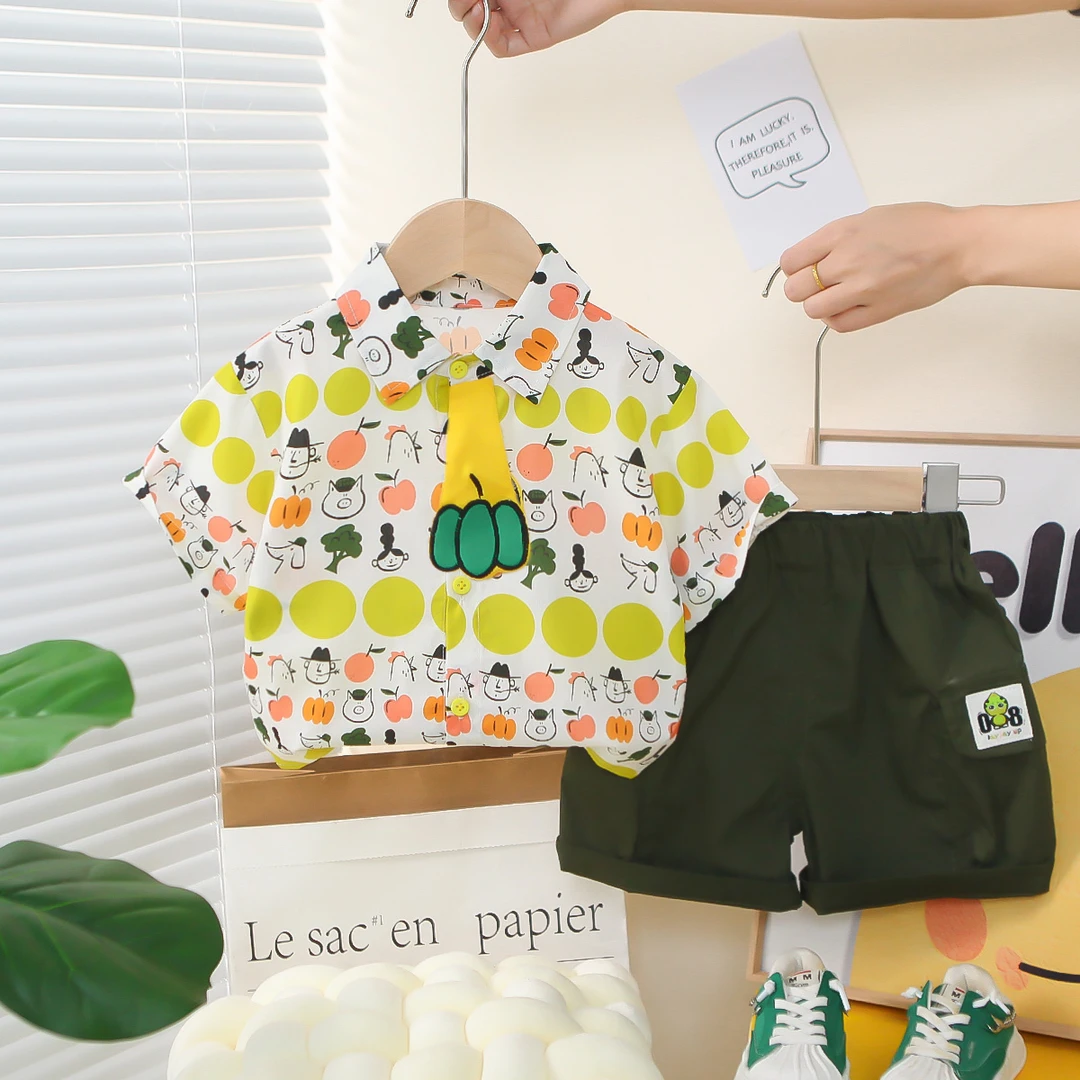 新款夏季2025男女童短袖夏装套装洋气宝宝儿童衣服休闲两件套
