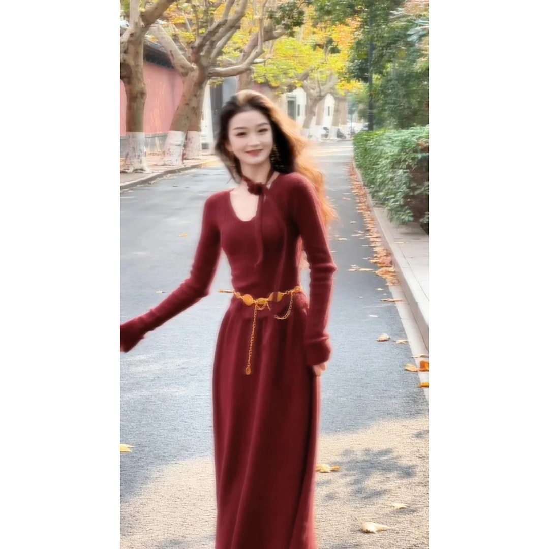 百亿【心动战衣】早春穿搭高级感超好看气质红色套装