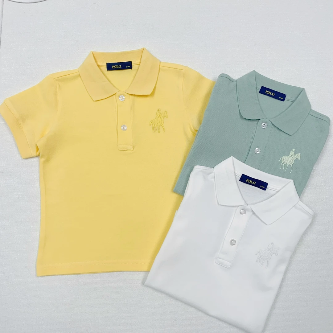 夏季新款儿童翻领短T恤男童女童吸汗透气POLO衫纯棉休闲上衣