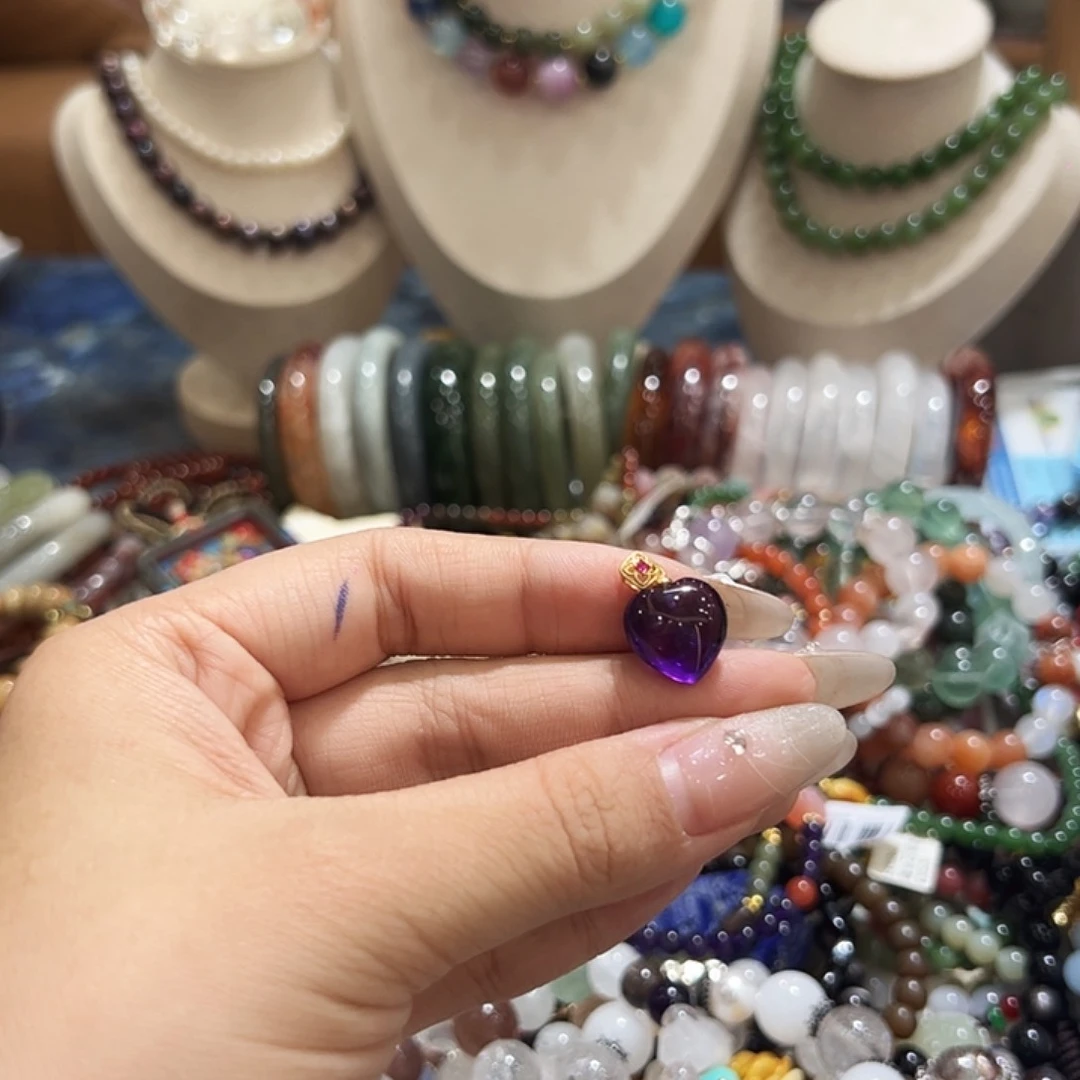 银S925镶嵌手链水晶紫*：