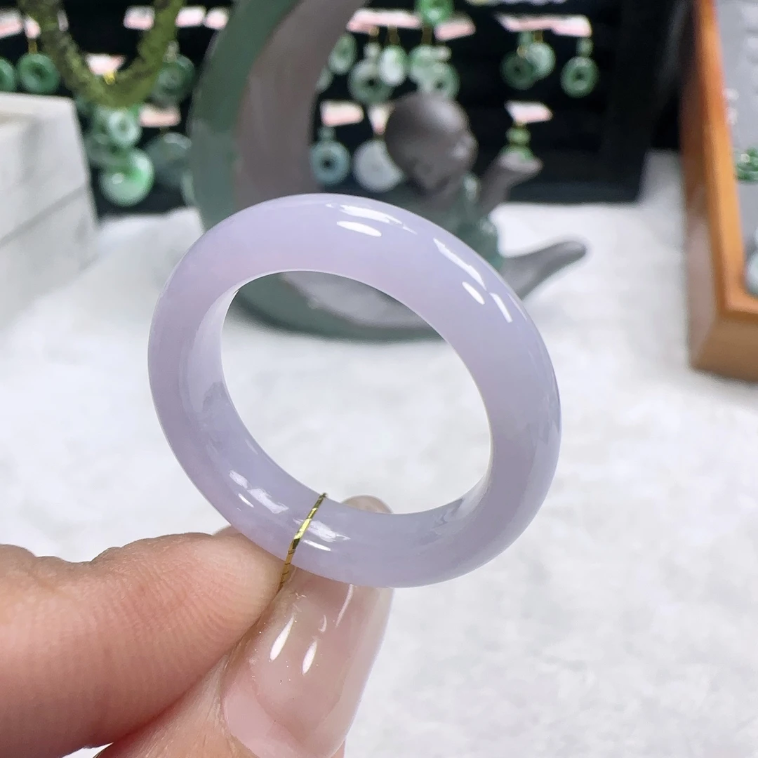 缅甸纯天然A货翡翠紫罗兰24号大圈口戒指 内径20.5*6*3.9 A46907