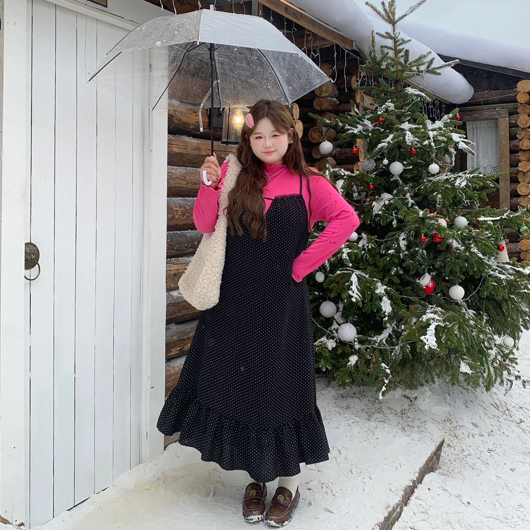 189徐达布 粉拼波点连衣裙 L27945C44