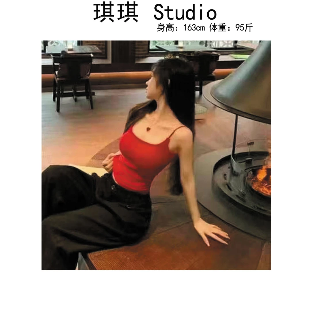 《琪琪家》夏季新款纯色基础简约双肩细带气质时尚通勤背心吊带