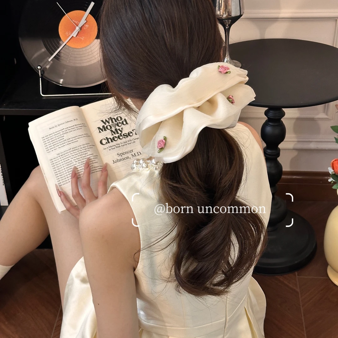 莫奈半圈款发圈清新文艺甜美少女发圈蕾丝韩系碎花裙摆发圈合集