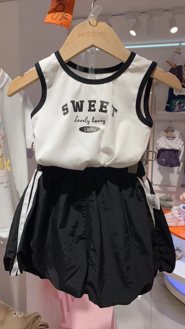 女小童时尚字母印花套装