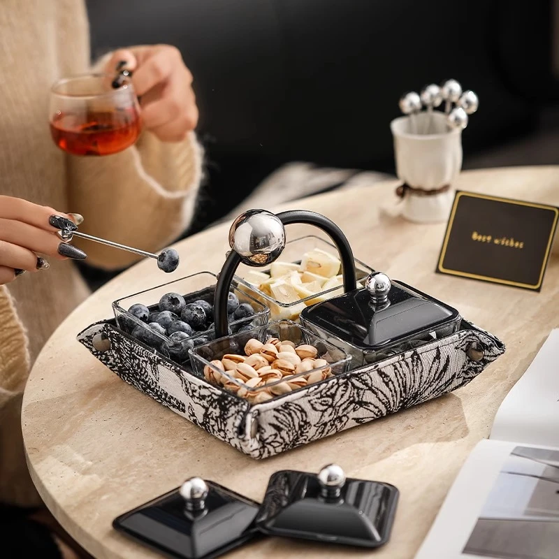 GAGI水果盘客厅家用零食摆放盘高颜值分格糖果点心盘小精致摆件