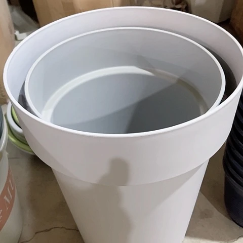 树脂月季盆2个灰白无托直播台