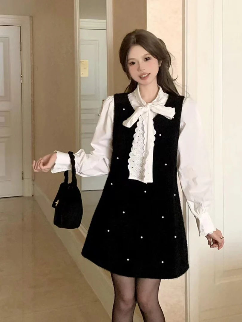 ～（姐姐家）法式财阀千金风甜美减龄连衣裙套装