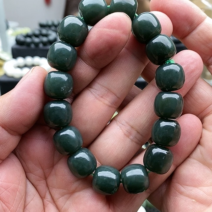 【闪购商品】未镶嵌手串和田玉14瓷瓷蓝58