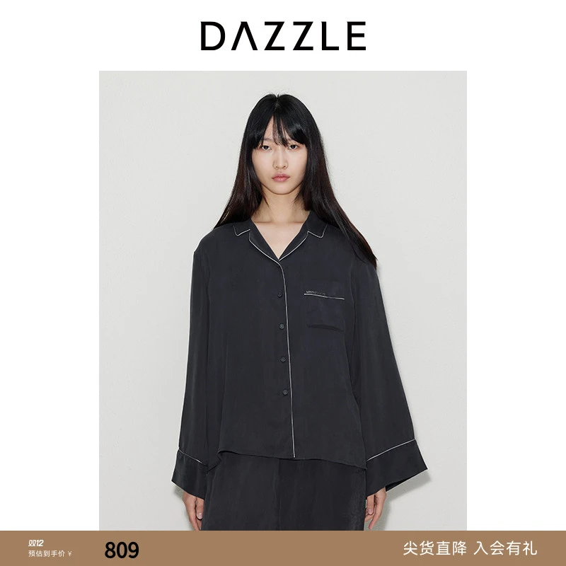 【上新】DAZZLE地素 衬衫24年秋新款女装慵懒风长袖上衣2I3C427