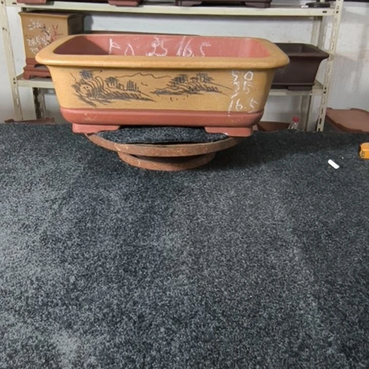 紫砂花盆芝麻黄色小号马槽
