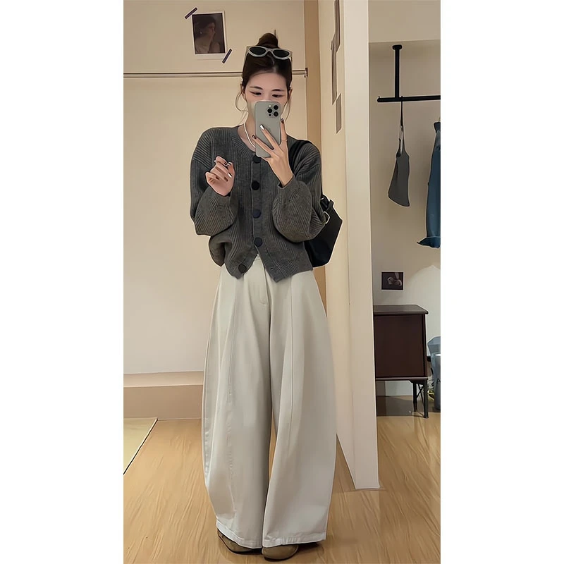 老钱风气质开衫针织外套女秋冬新款毛衣宽松百搭外穿显瘦百搭裤子