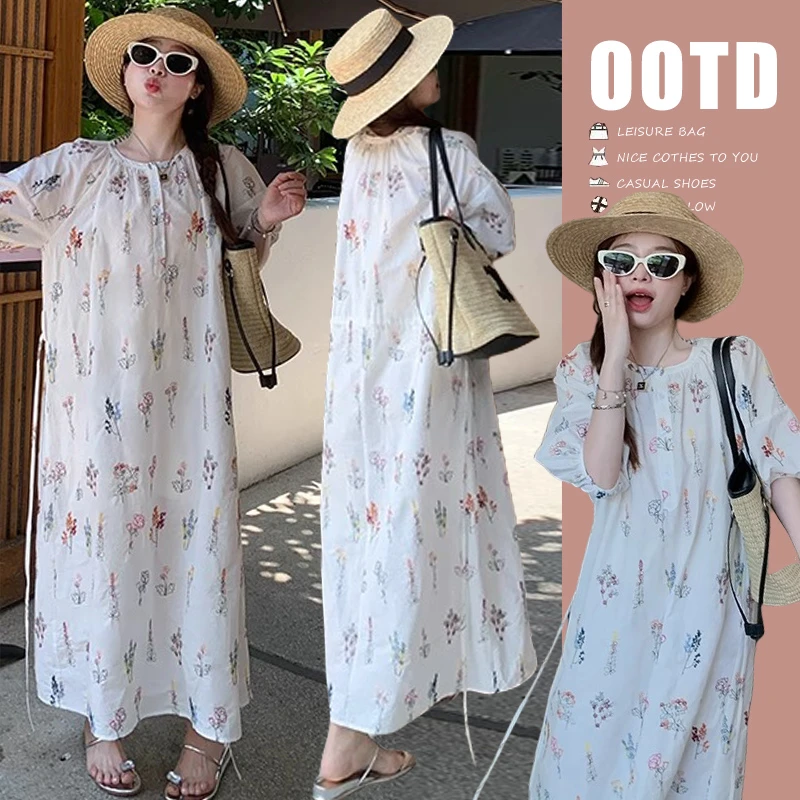 时髦孕妇装女夏季新款潮流宽松气质显瘦度假风舒适减龄孕妇连衣裙