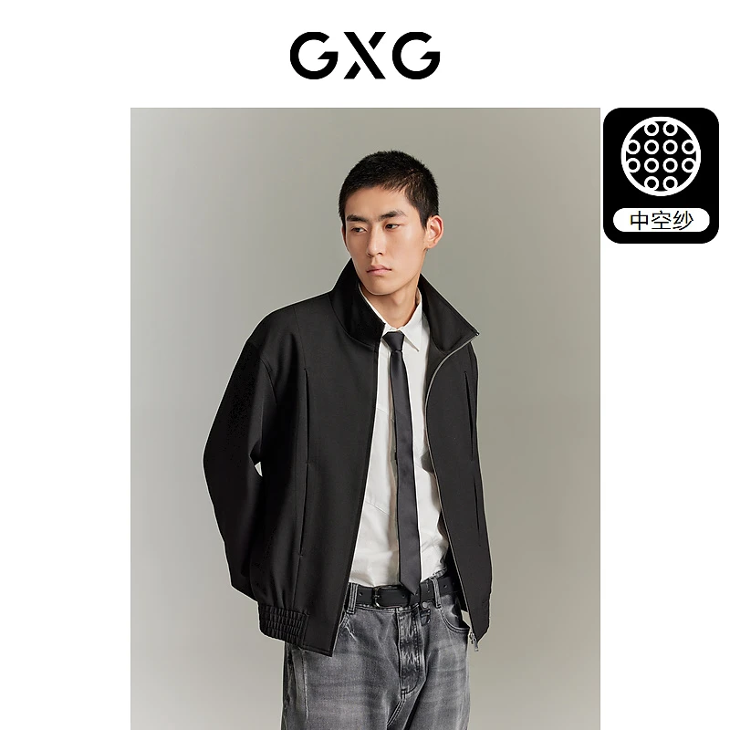 GXG男装 城市定义中空纱弹力夹克外套2023年秋季新品#GED12124623