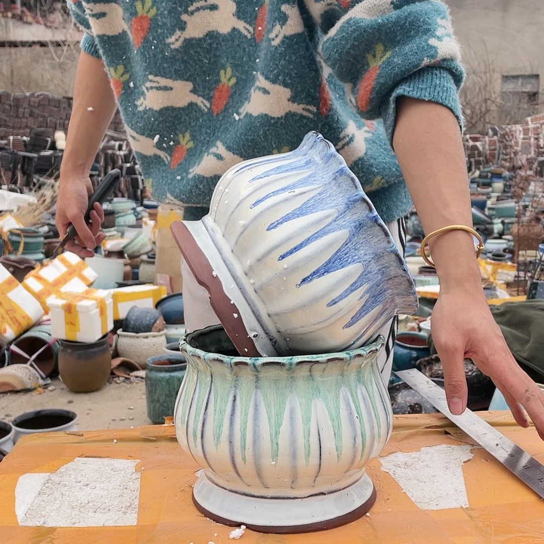 红陶宜兴紫砂花盆