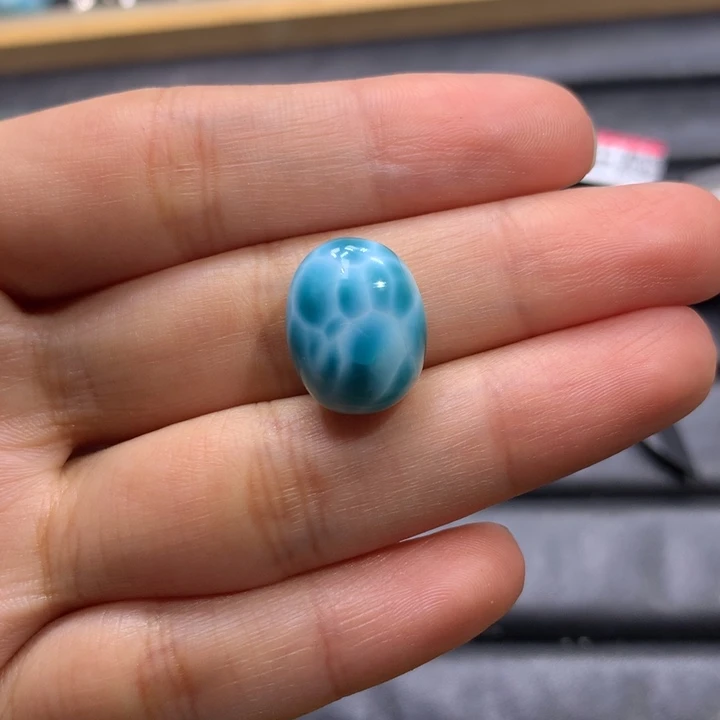 美***～未镶嵌针钠钙石（海纹石）珠宝半成品蛋面色差略异