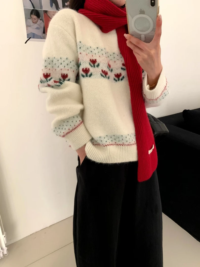 编号对应衣服   宽松慵懒冬日氛围感毛衣套头女秋冬外穿针织毛衣