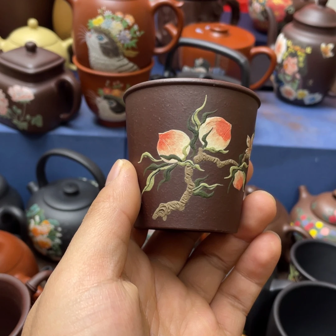 红泥茶杯紫砂主人杯100cc