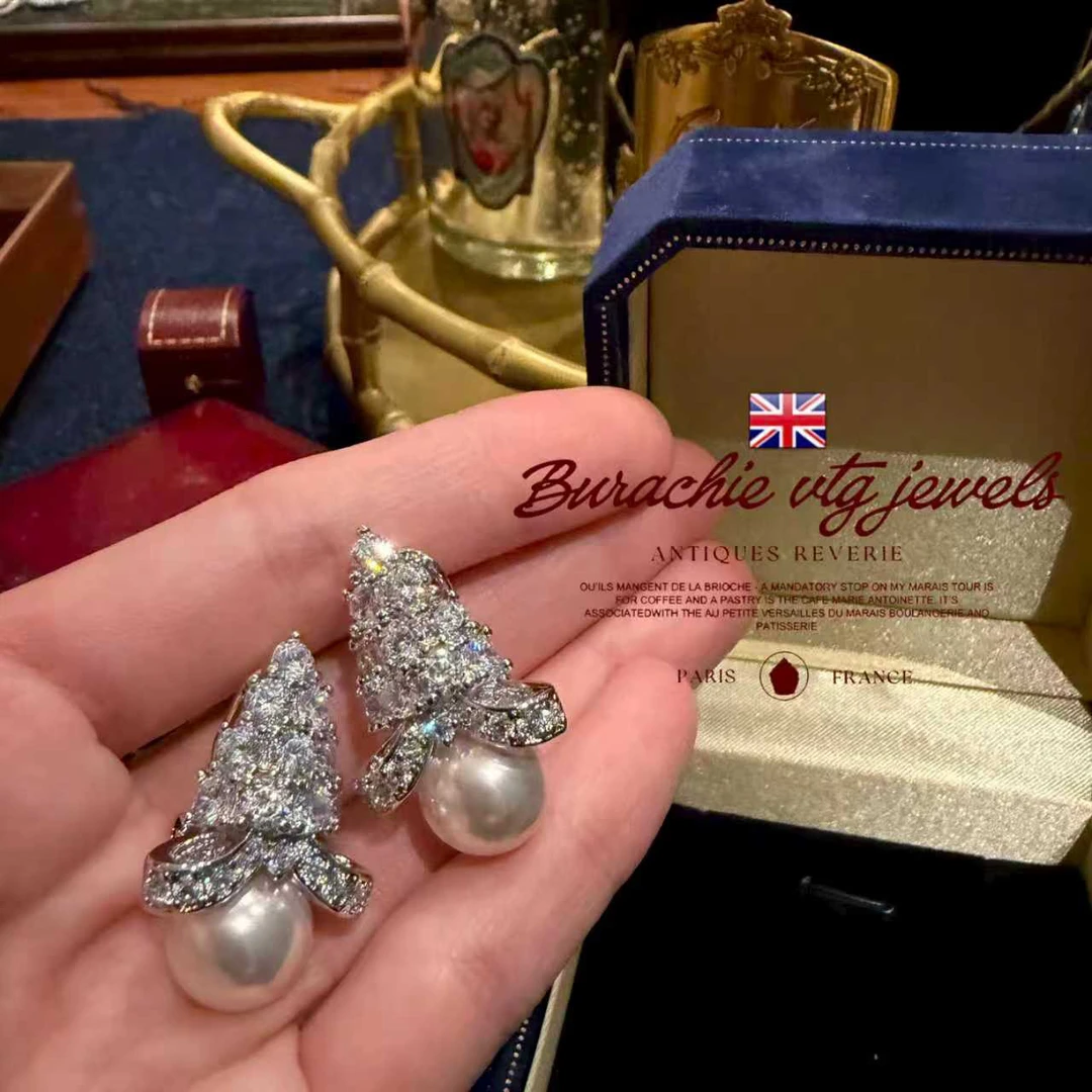 铜合金仿珍珠耳饰 【8825】周年珍藏英｜经典原标克拉款CrownFrett