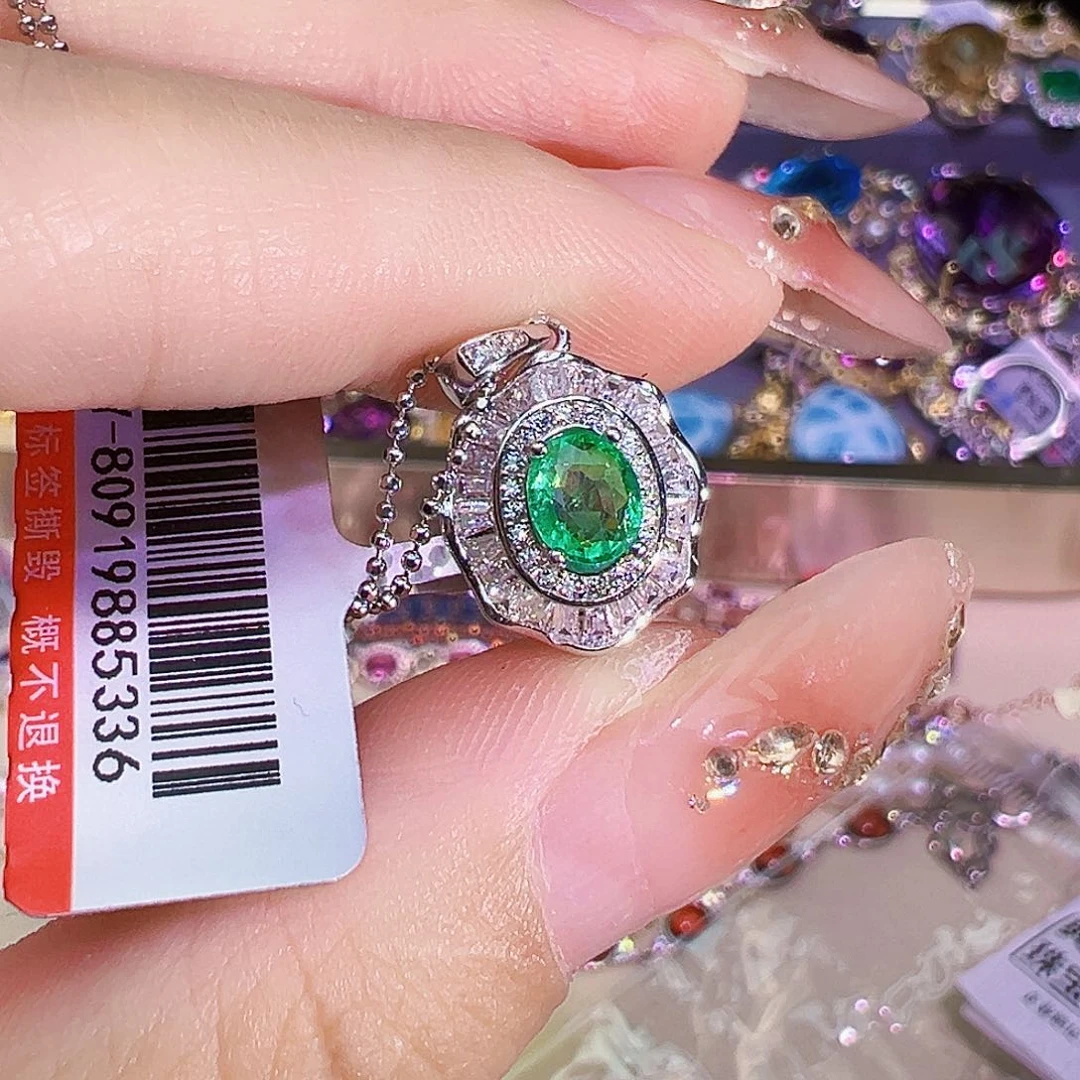 祖母绿银S925镶嵌祖母绿