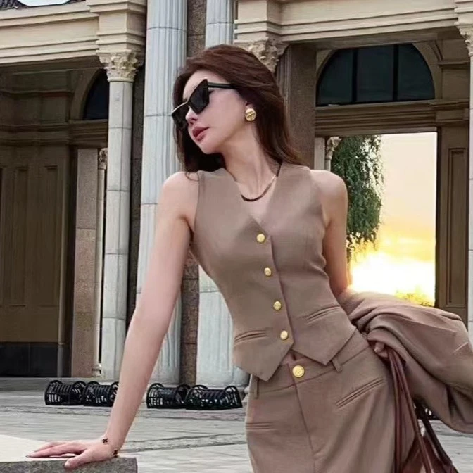 LI婉君【秋意浓】轻熟风显瘦洋气减龄炸街复古马甲LWJ23C3TZ776