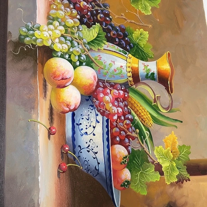 油画恭喜之一仔仔细细