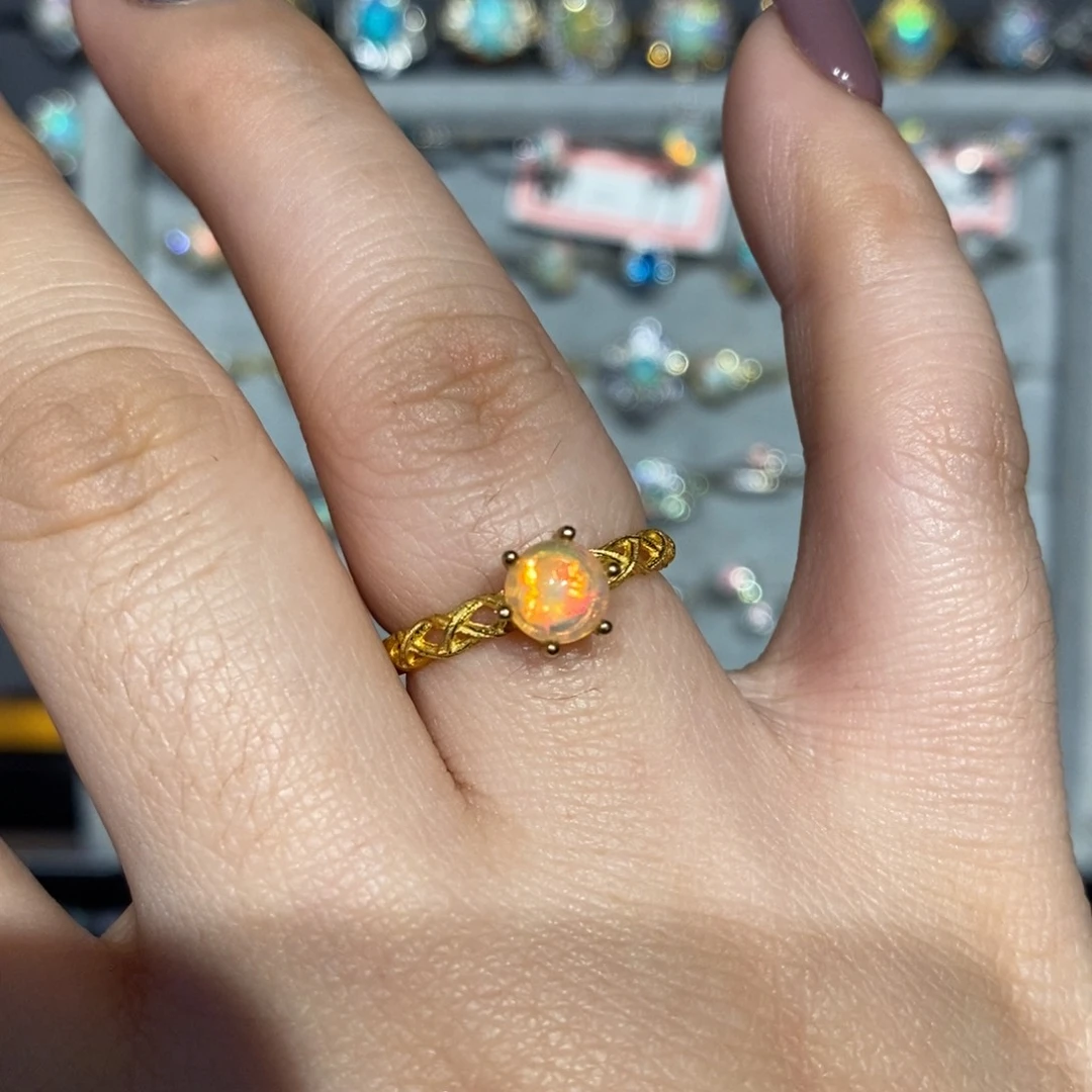 欧泊银S925镶嵌福利戒指 不退不换