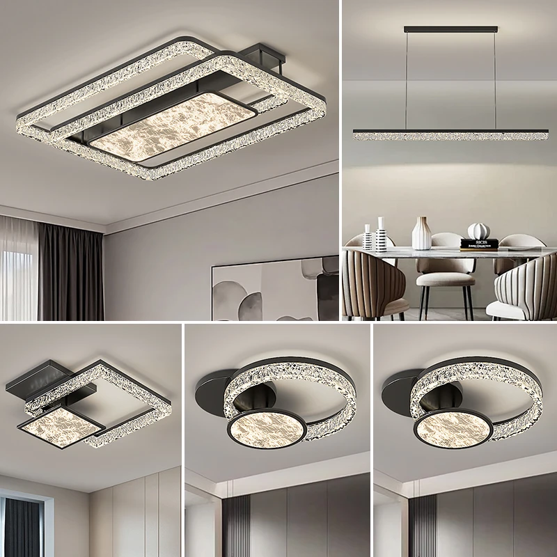 中山灯具2025年新款客厅大灯意式轻奢冰裂纹吸顶灯家用客厅卧室灯