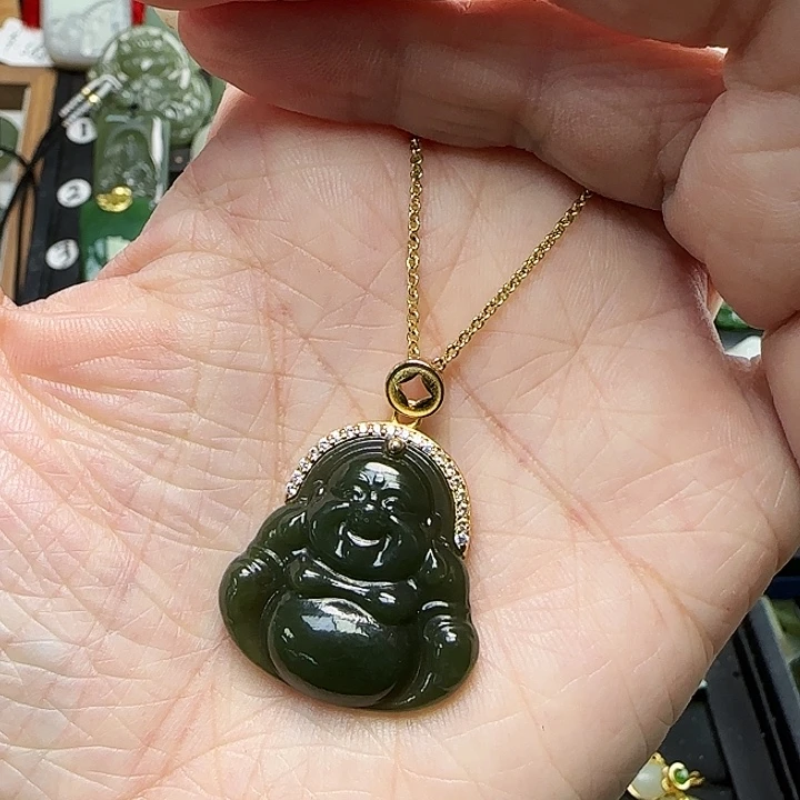 和田玉银S925镶嵌颈饰