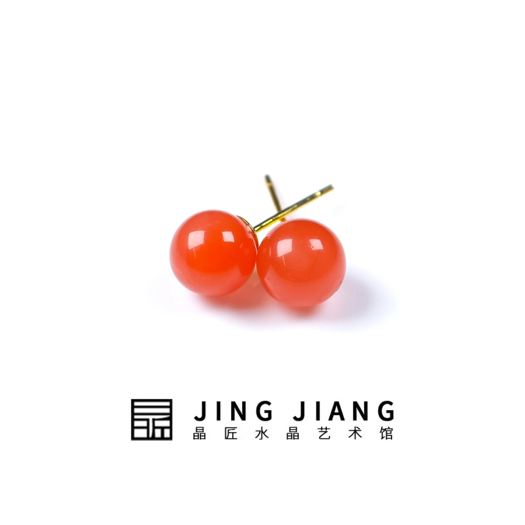 晶匠樱桃红耳钉  多样性发一编号JP52472  简约