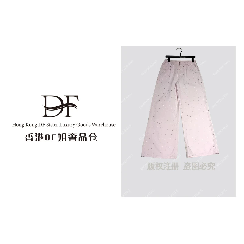 大码美式复古设计感星星牛仔裤女2025春季新款高腰显瘦直筒阔腿裤