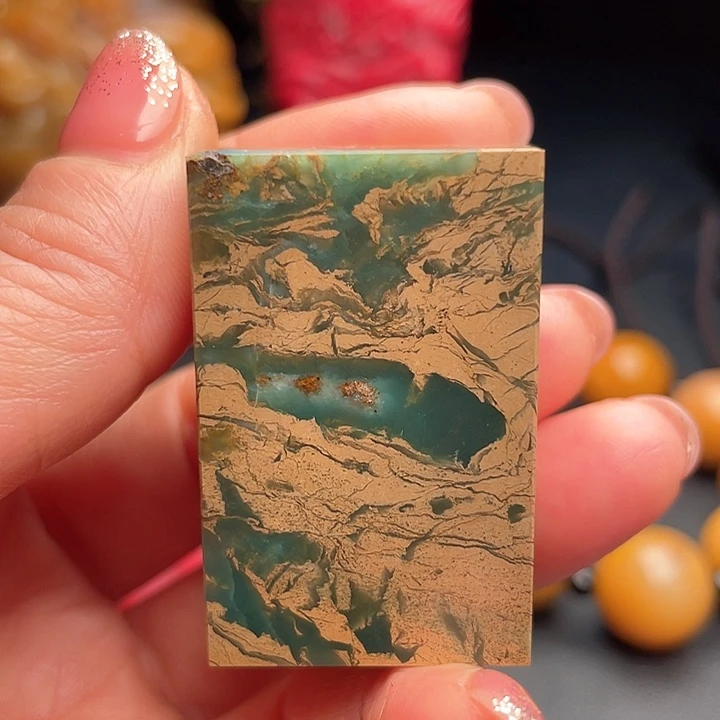 四川石风***乱雅安绿手把件牌子印章